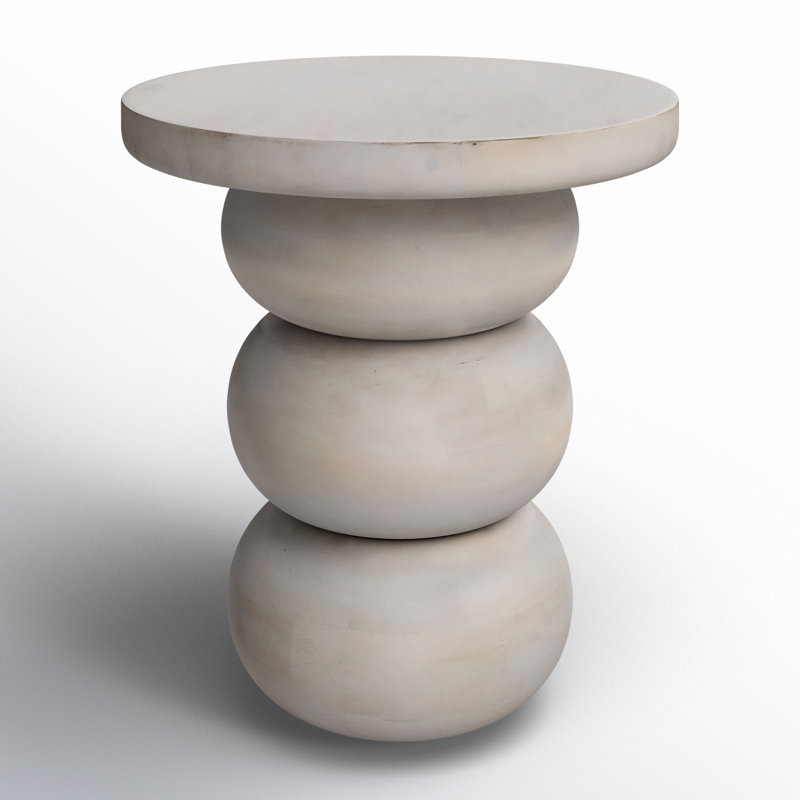 Gakona Whitewashed Mango Wood End Table