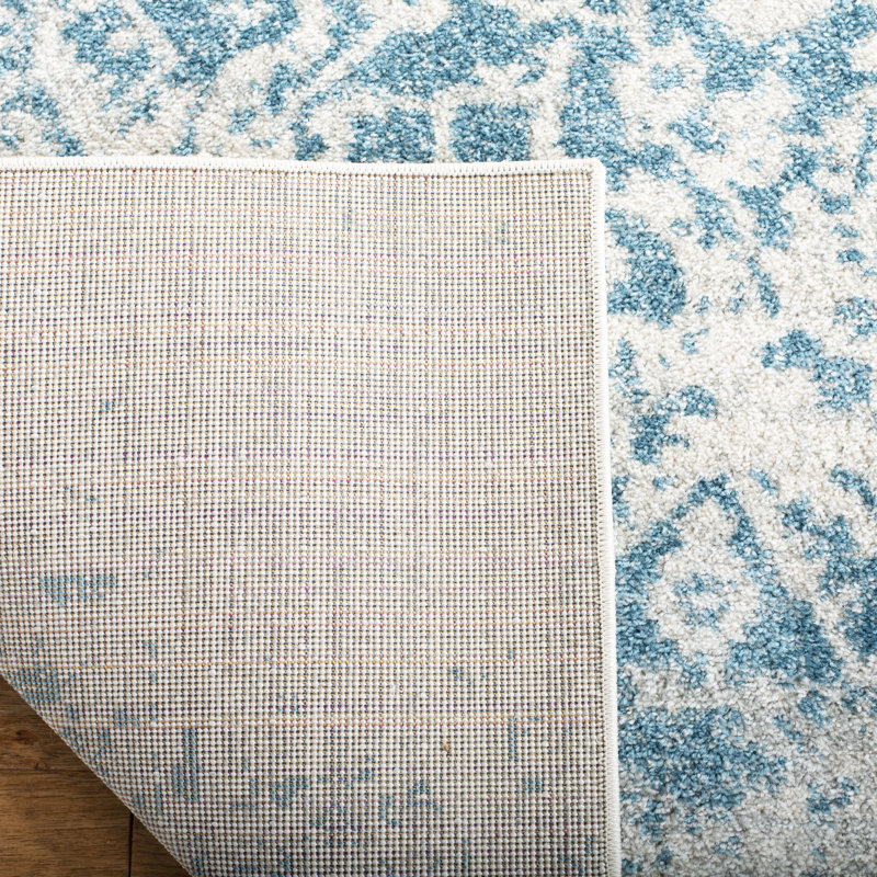 Christa Teal/Ivory Rug, Runner 2'3" x 10'