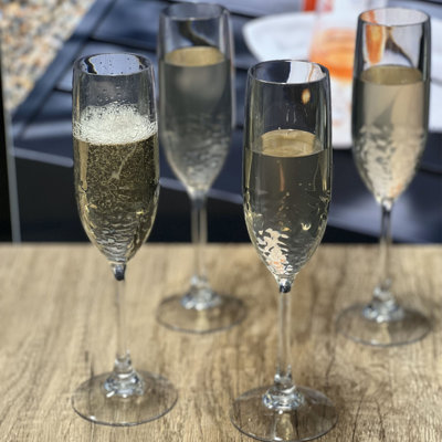 Ensemble de 4 flûtes à champagne en plastique Tritan Lexington de 4 verres à champagne incassables, flûtes à champagne de mariage