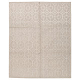 Hand Knotted Linen Area Rug in Light Grey