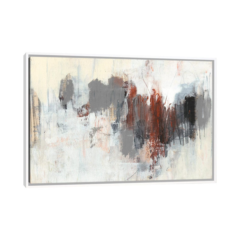 Neutrals and Rust I par Jennifer Goldberger - reproduction d'art, H 18 po x l 26 po x P 1,5 po, Toile blanche encadrée