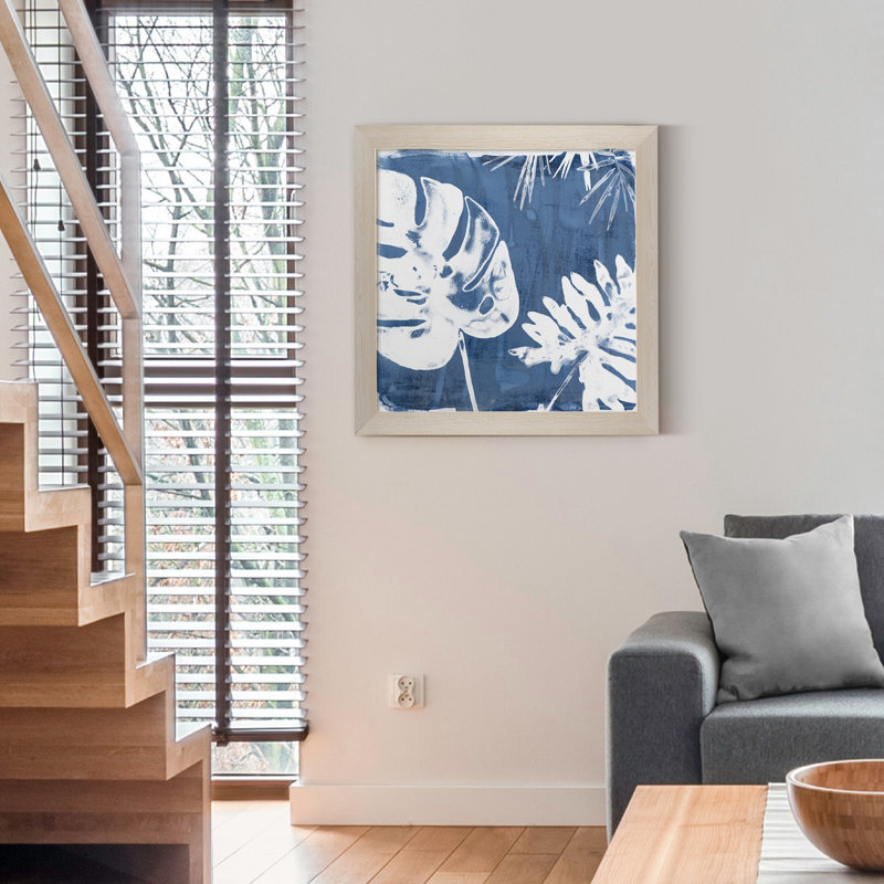 Indigo Indigo impressions I-reproduction d’art, H 21 po x l 21 po x P 1 po, Toile blanche encadrée