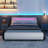 Charlesten Vegan Leather Platform LED Lights Bed with Wooden Slats and Adjustable Headboard, RGB Lighting & Music Sync, No Box Spring Needed-852362833-852362830