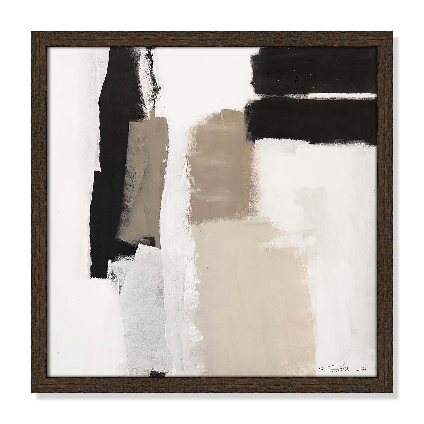 Earth Scapes II Print, Walnut Slim Framed, 17" H x 17" W x 0.75" D