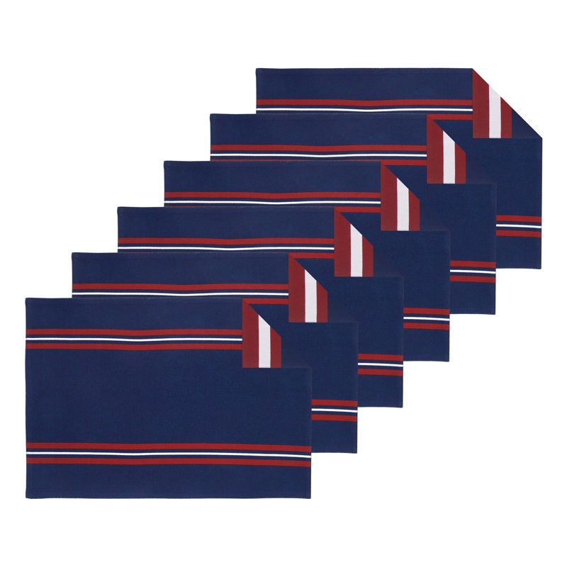 Ensemble de 6 napperons étoiles et rayures patriotiques du 4 juillet