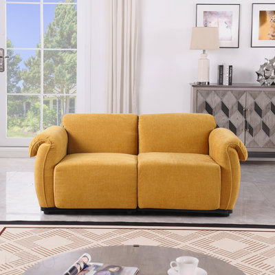 Longueur de 68,5 po, canapé modulaire tendance, structure en fer, canapé en chenille