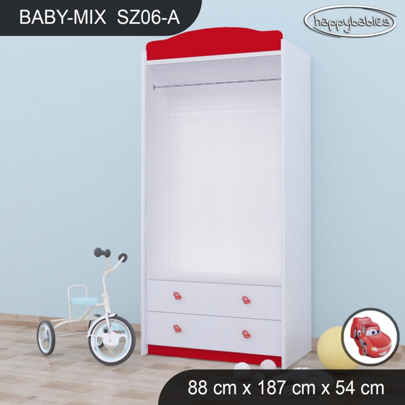 Baby 2 Door Wardrobe, Red