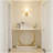 Chic Gold Octagon Base Console Table with Faux Marble Top, Perfect for Entryway and Living Room Elegance