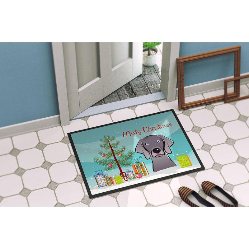 Tapis de porte d’extérieur anti-dérapant pour arbre de noël et weimar, Rectangle 1 pi 6 po x 2 pi 3 po