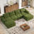 Boneless 136" Modular Sectional Sofa with Deep Seat, U-Shaped Cloud Couch for Living Room, 4-Seater Boneless Sofa with 2 Ottomans, Flexible Combination Modern Upholstery Sofa, No Assembly Required-1208589321