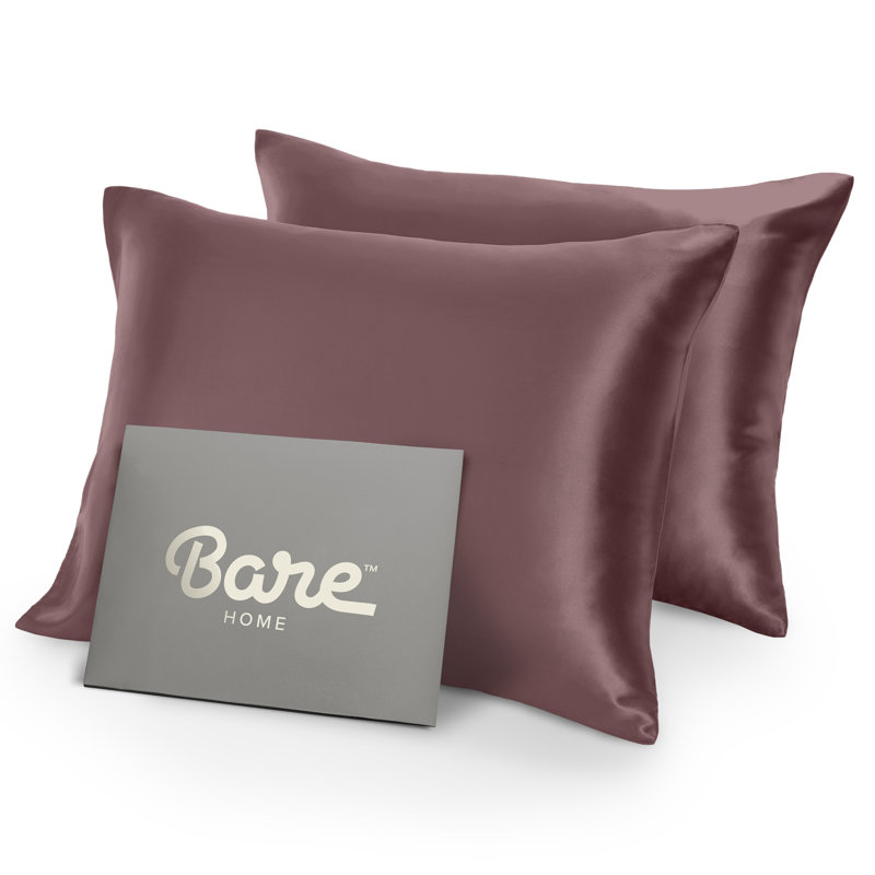 Soft Poly Satin Pillowcase Set, Rose Taupe, Standard Pillowcases