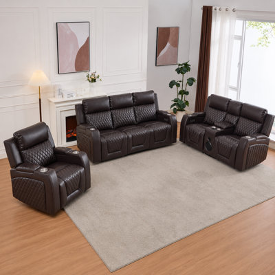 Gainey 3 Piece Reclining Living Room Set
