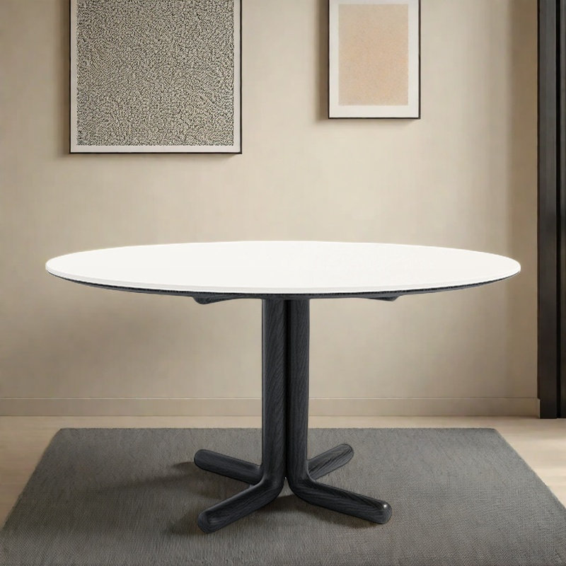 Romantic simple dining table, 29.5"H x 51.1"L x 51.1"W