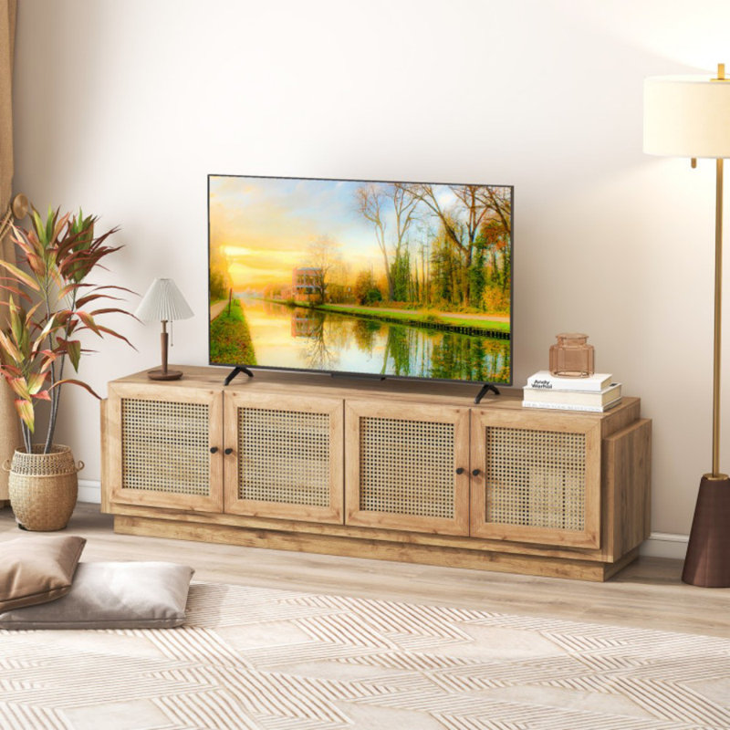 Meuble télé pour téléviseur de 75 po ou moins avec 2 armoires Farmhouse