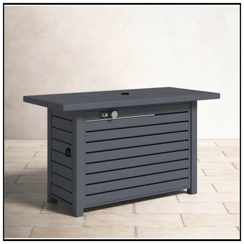 Table de foyer d'extérieur au propane / gaz naturel en acier durable avec couvercle