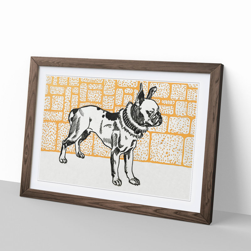 Pitbull Terrier by Moriz Jung - Framed Print, 36cm H x 48cm W x 2cm D, Walnut Framed