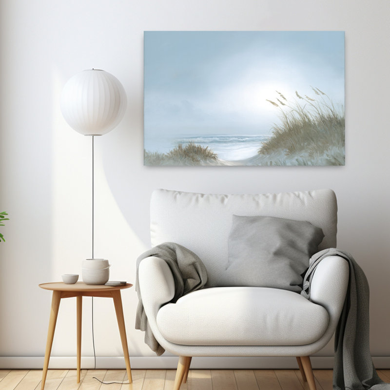 Misty Morning Dunes, art côtier abstrait, H 24 po x l 36 po