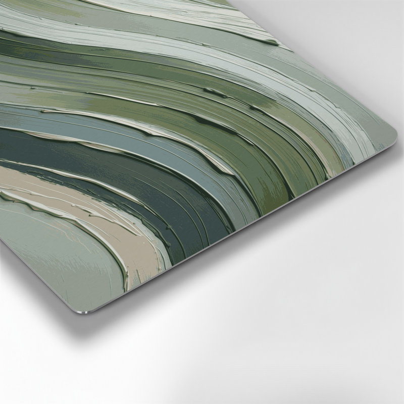 Art mural horizontal horizontal rayé gris clair en métal gris clair, H 8 po x l 10 po