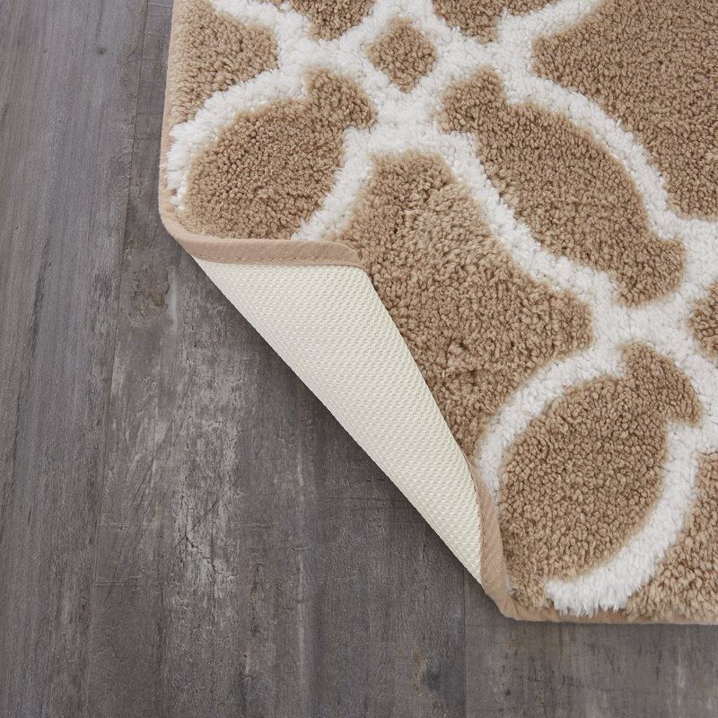 Shaeffer Non-Slip Bath Rug, 2'3" W x 3'9" L, Tan