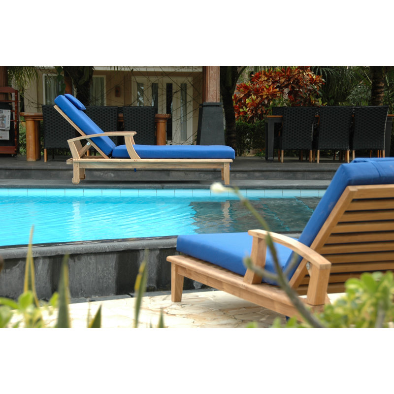 Brianna Outdoor Teak Chaise Lounge