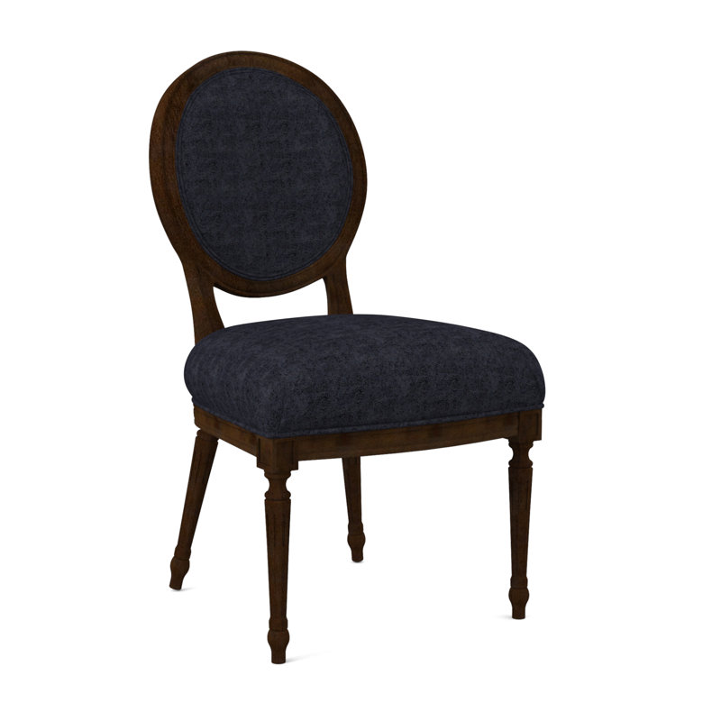 Chaise d'appoint Dauphin, Noyer noir, Marine de Venise