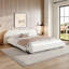 Lit plateforme tapissier avec tissu bouclé-855304678