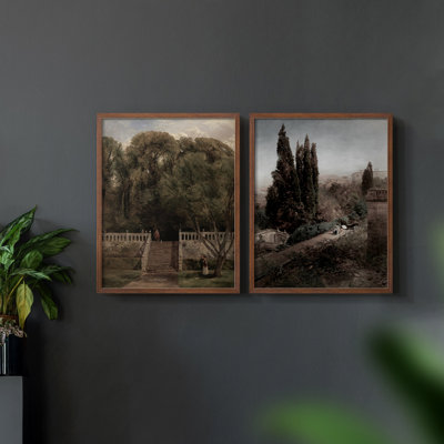 «Vintage Landscape XV», impression giclée sur cadre - ensemble de 2