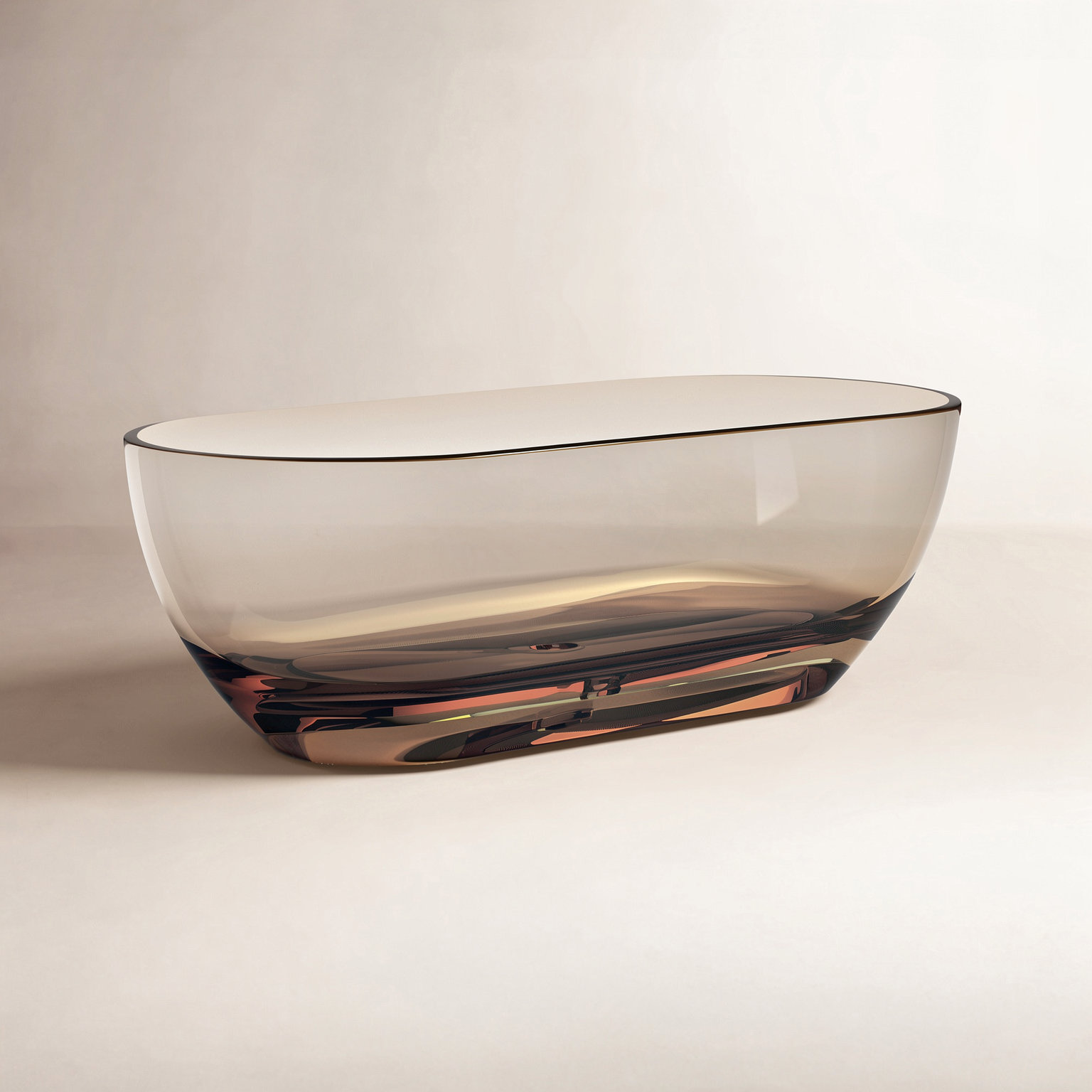 Forma 69" Solid Surface Soaking Bathtub, Brown