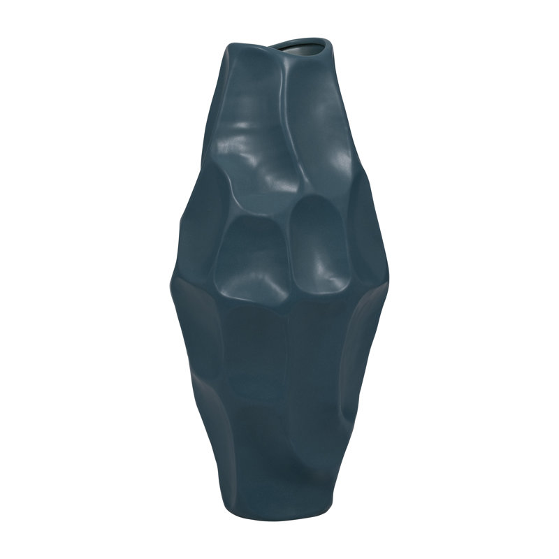 Antwerp Handmade Stoneware Table Vase, 21" H x 9" W x 9" D, Teal