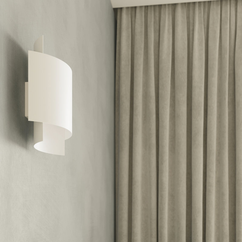Steel Flush Mounted Sconce, White