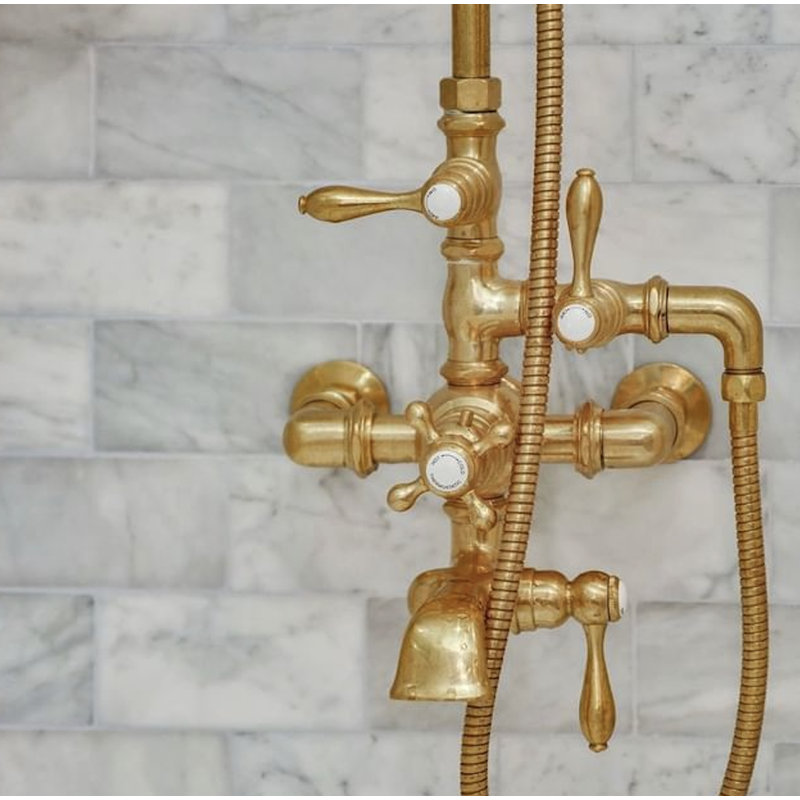 Exposed Thermostatic Tub and Shower System (P0946) by Strom Living, Matte Nickel