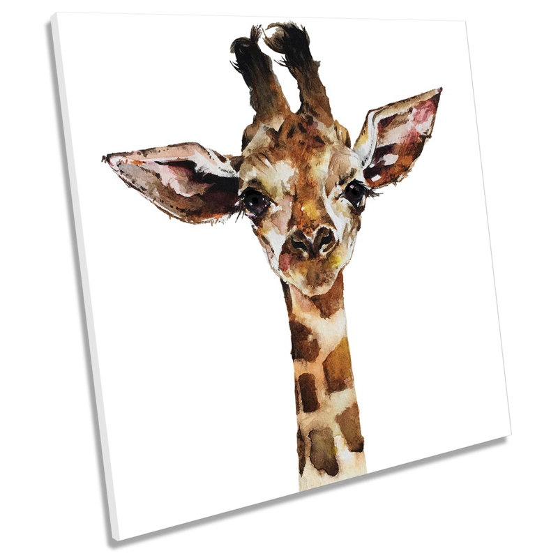 Giraffe Head - Wrapped Canvas Painting, 76.2cm H x 76.2cm W x 4cm D