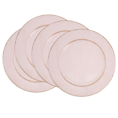 Vintage-Inspired Distressed Charger Plate (Set of 4)