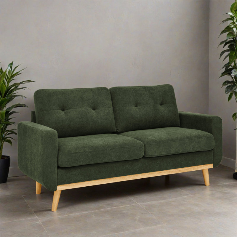 Canapé capitonné 67,72 po Mid-Century, Vert