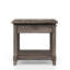 Rustic Gray End Table With Storage And Charging Setup 24.01 In. Wide Facility