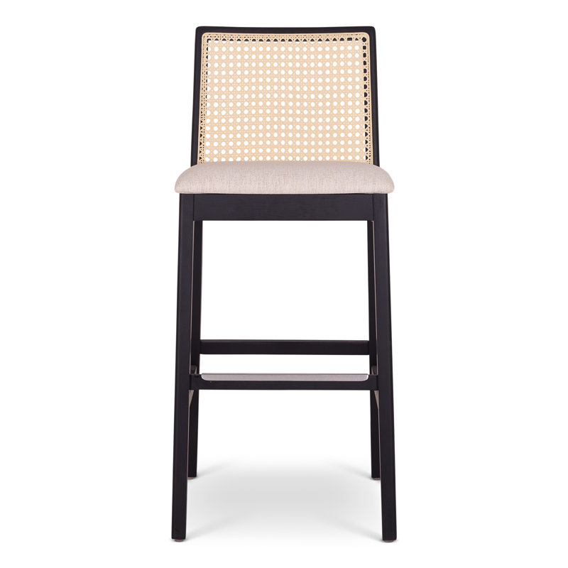 Mag Cane Bar & Counter Stool, Bar Stool (29.5" Seat Height), Medley Ivory/Ebano/Natural