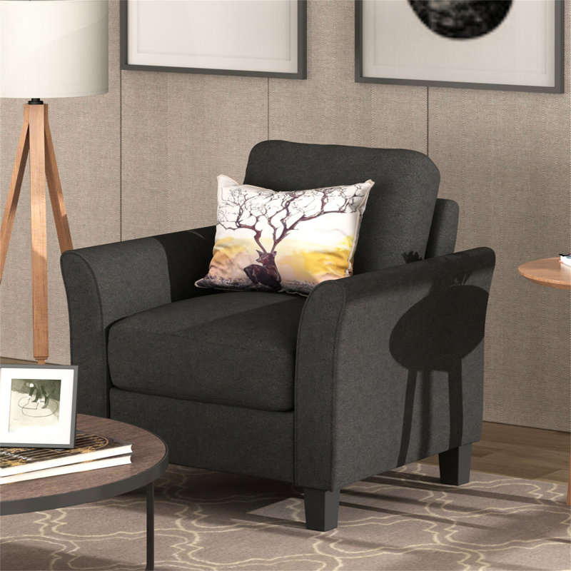 Canapé simple avec accoudoirs Living Room Furniture, Lin noir