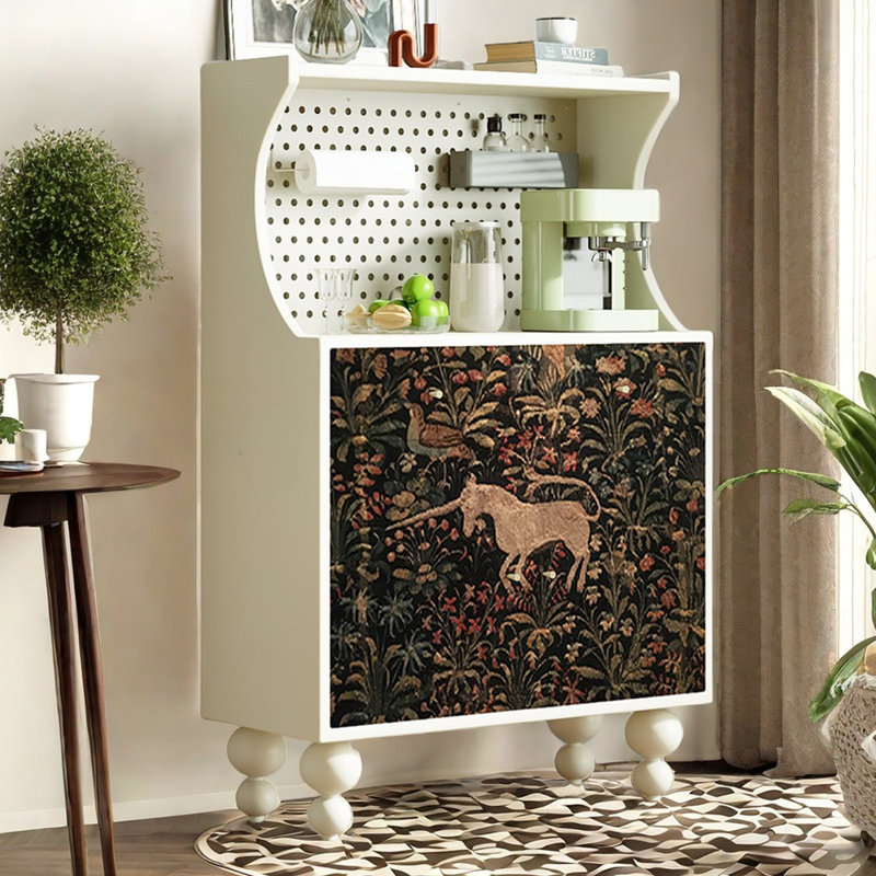 Vintage Accent Sideboard and Tea Entry Cabinet, Ivory White