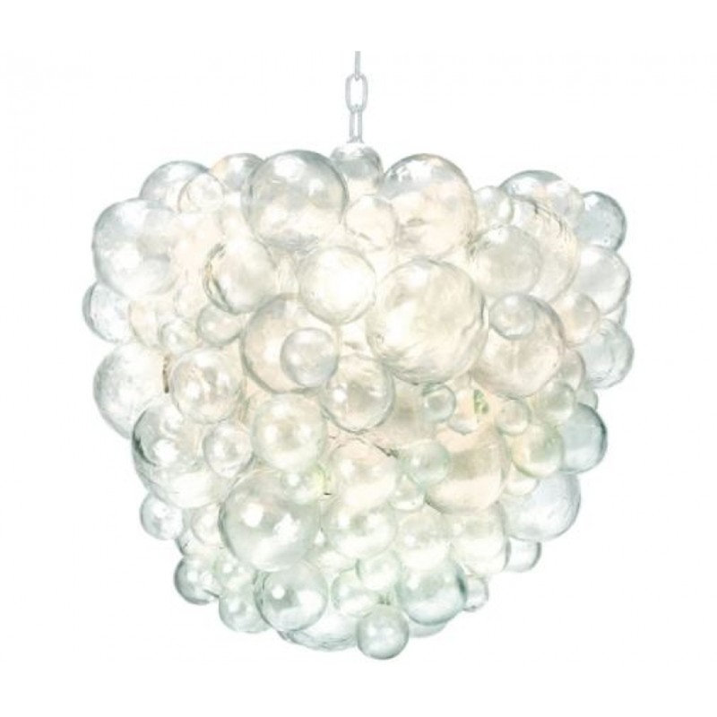 Lustre en résine 36 lumières Hippel, Plaqué chrome, Fumée, 34" Diameter x 24" Height
