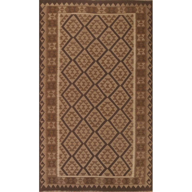 Brown Wool Kilim Oriental Area Rug 10