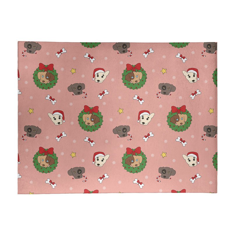Tapis rouge/vert/gris zone fait main, Rectangle 5 pi x 7 pi
