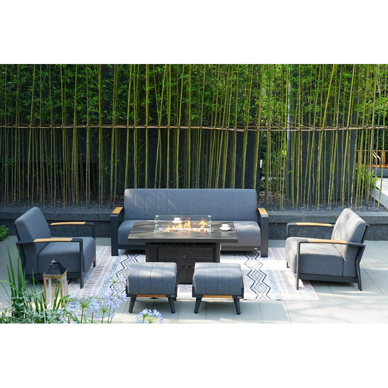 Ensemble de conversation avec coussins pour 7 personnes Friedmar