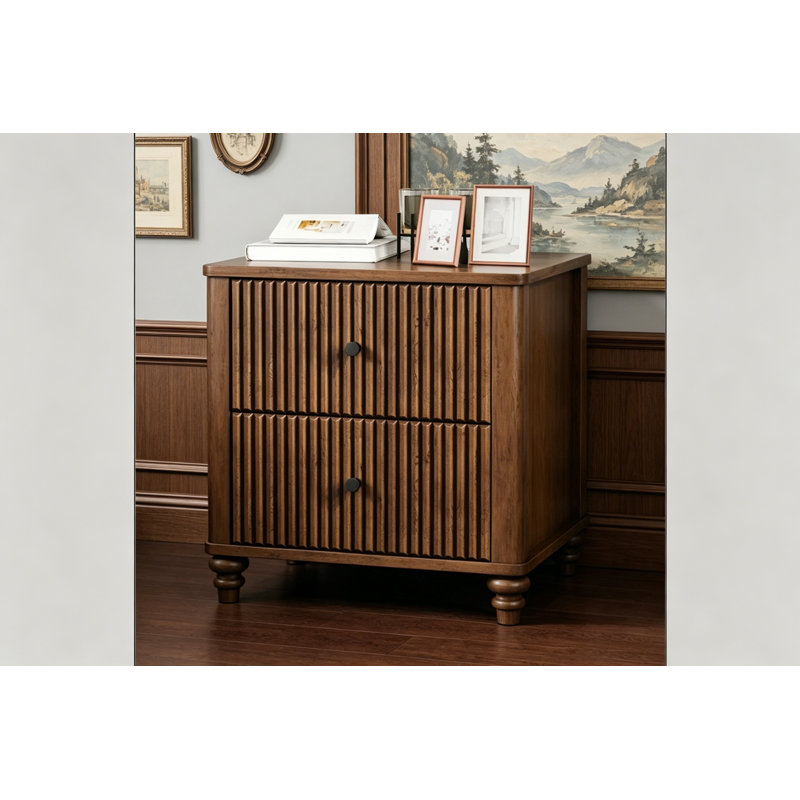 Fluted Nightstand, Walnut