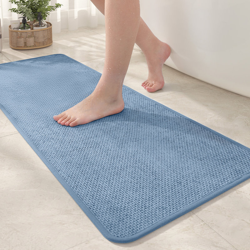 Abelard Non-Slip Bath Rug, Blue, 23.62"W x 35.43"L