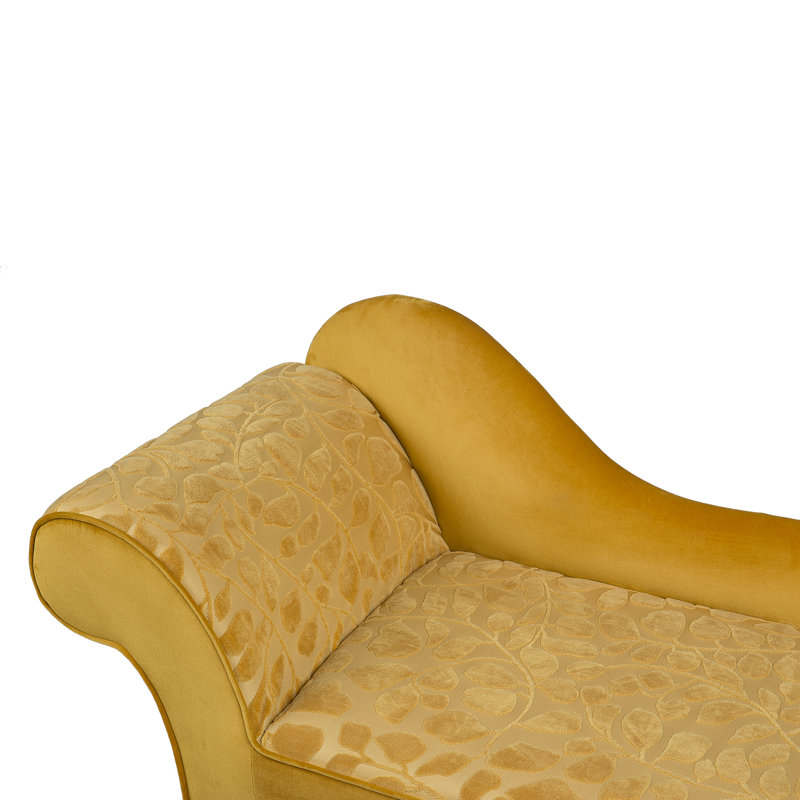 Ava Upholstered Chaise Lounge, Left Hand, Yellow