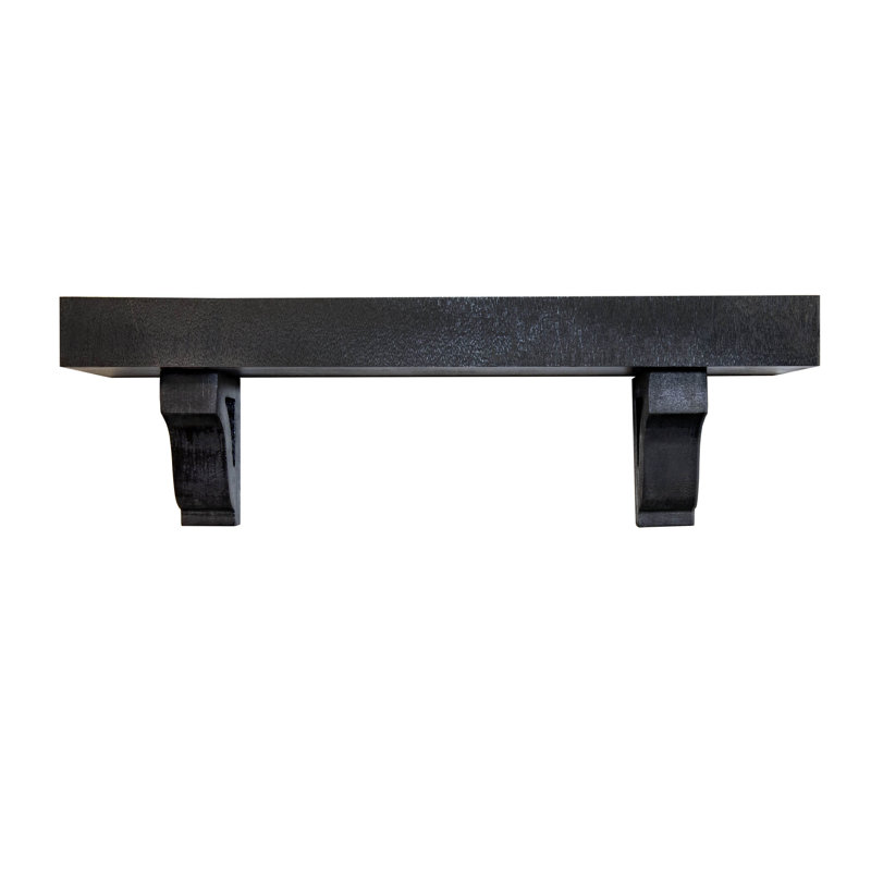 Rayne Shelves/W Corbels, 7" H x 40" W x 4.5" D, Black