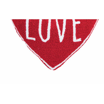 18" x 18" Valentine's Day "LOVE" Heart Shaped Hooked Accent Throw Pillow