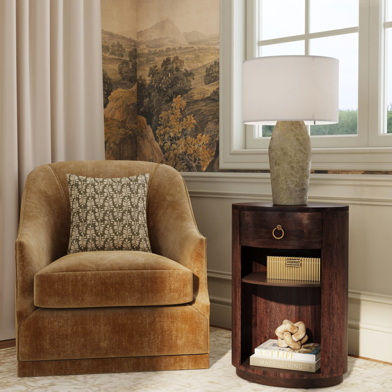 Table de bout cylindrique avec rangement Aviel