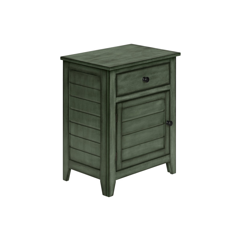 Table de chevet polyvalente avec tiroir et lampe compatibles pour la chambre à coucher, Vert