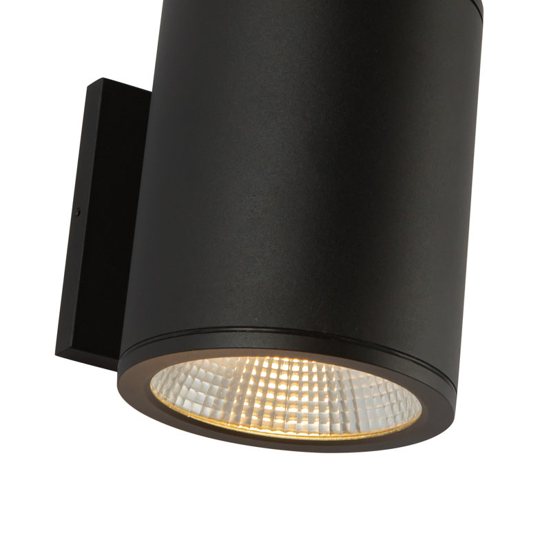 Nordic LED Flush Mounted Sconce, Black, 30 W, 6" H x 5" W x 5.75" D